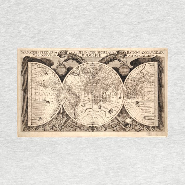Vintage Map of The World (1651) by Bravuramedia
